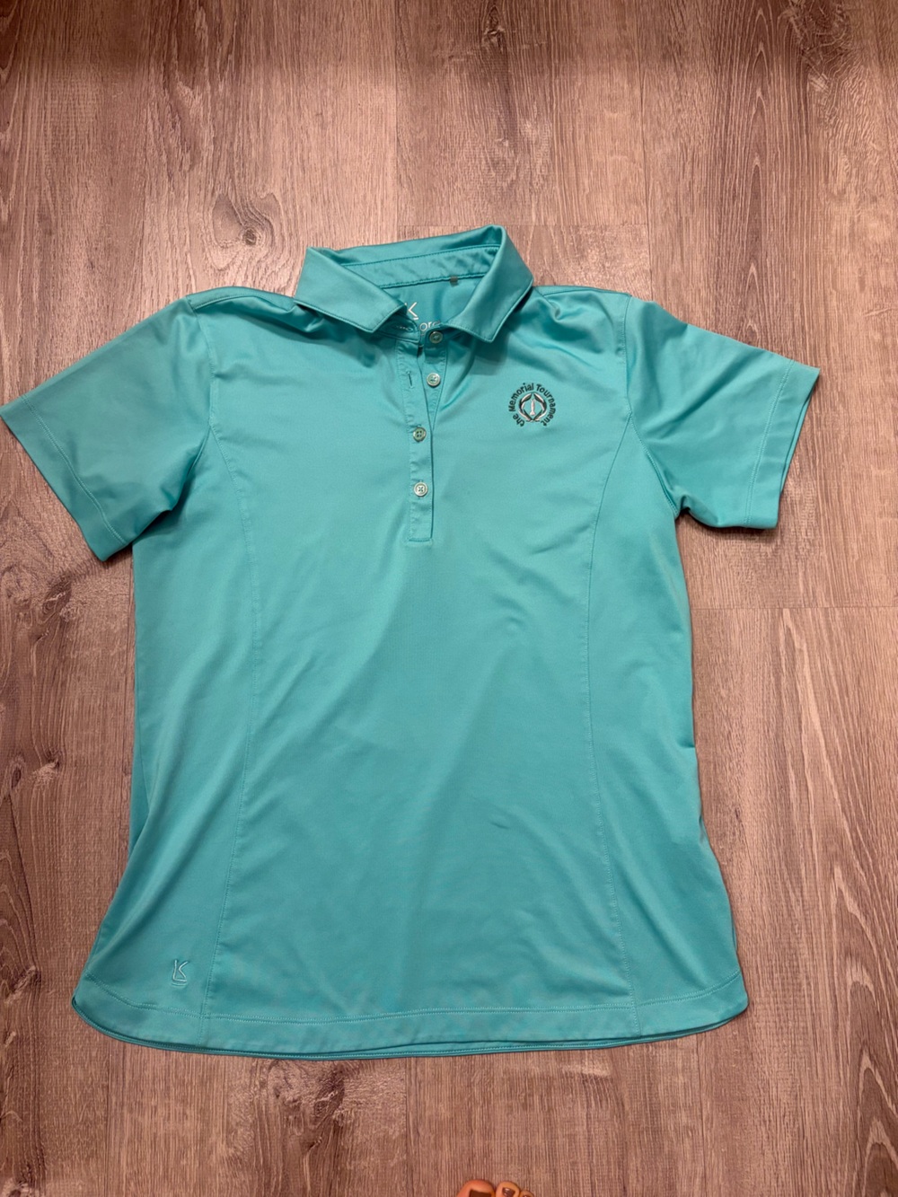 Women's Kate Lord Teal Performance Polo Shirt- Size Medium- Pre-owned